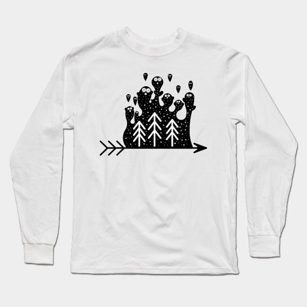 Forest Spirits Long Sleeve T-Shirt by Bongonation